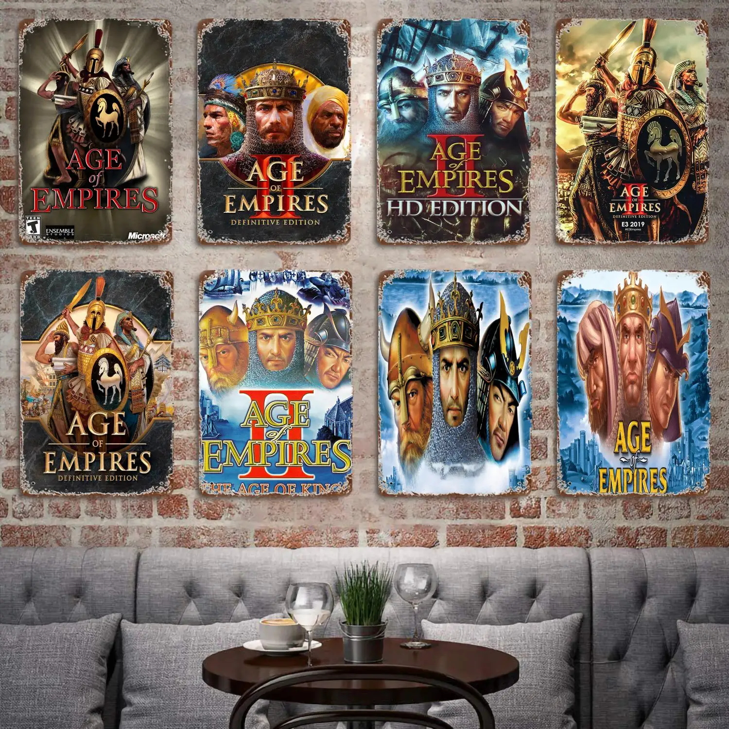 

Age of Empires II Definitive Edition Poster Vintage Tin Metal Sign Decorative Plaque for Pub Bar Man Cave Club Wall Decoration