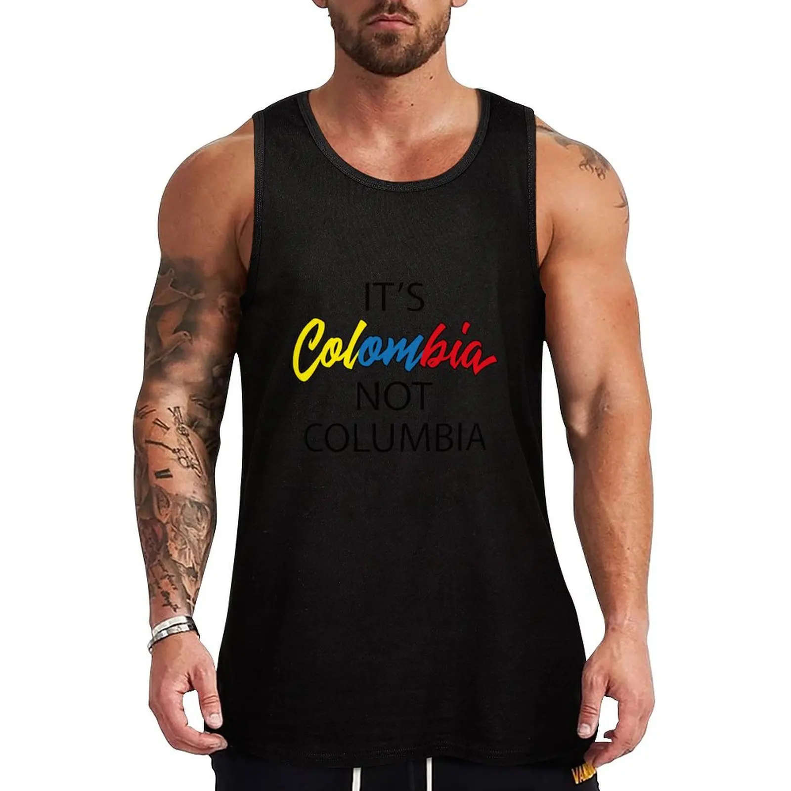 It's Colombia not Columbia Tank Top жилет для мужчин спортивные рубашки Мужской топ без