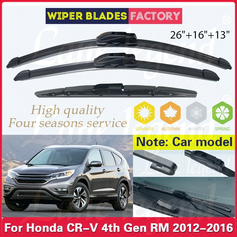 

Комплект передних и задних щеток стеклоочистителя для Honda CR-V CR V CRV 4-го поколения RM 2012-2016, лобовое стекло, чистое окно 26 "+ 16" + 13"