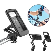 waterproof case bike motorcycle handlebar rear view mirror cellphone mount bag motorbike scooter phone stand support gps bracket
