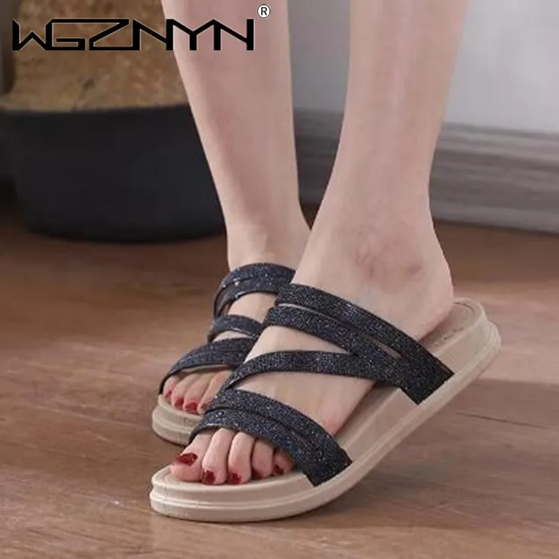 

2023 Summer Ladies New Wedges Slippers Open Toe Beach Shoes Fashion Outer Wear Casual All-match Student Sandals and Slippers