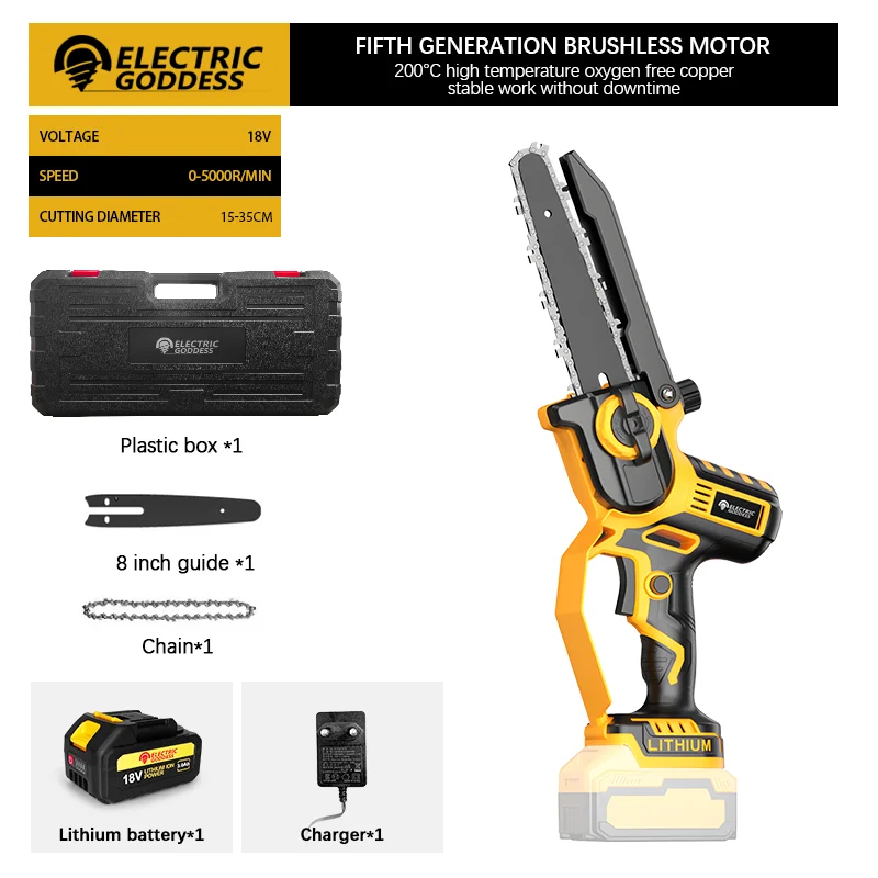 

Аккумуляторная цепная пила ELECTRIC GODDESS 8 дюймов для Makita 21В