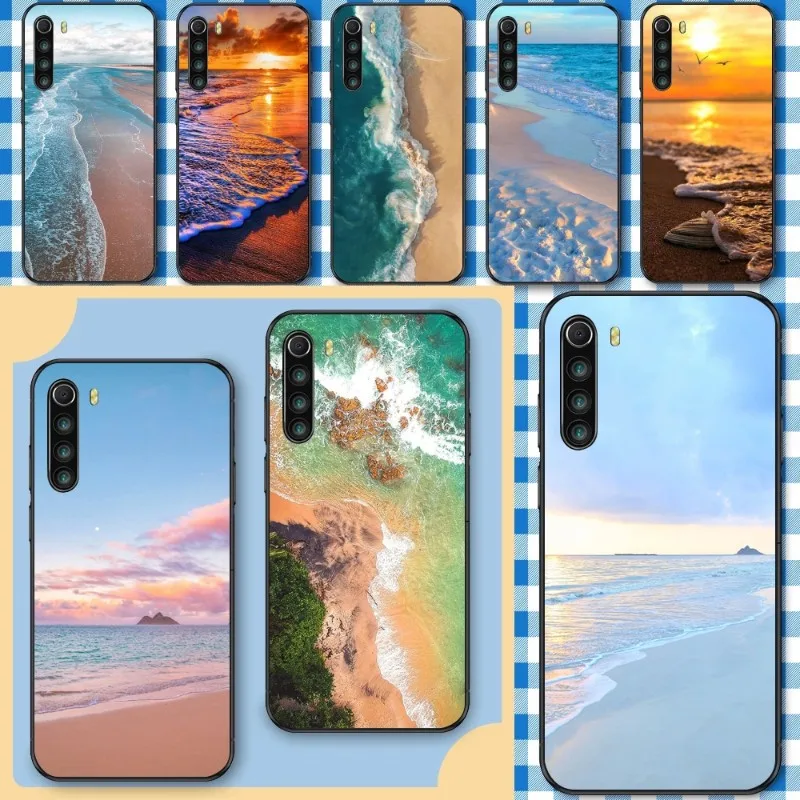 Чехол для телефона Sea Beach Xiaomi Redmi Note 11 10 9T 8 7 Pro 9 9A 9C 6 мягкий черный чехол |