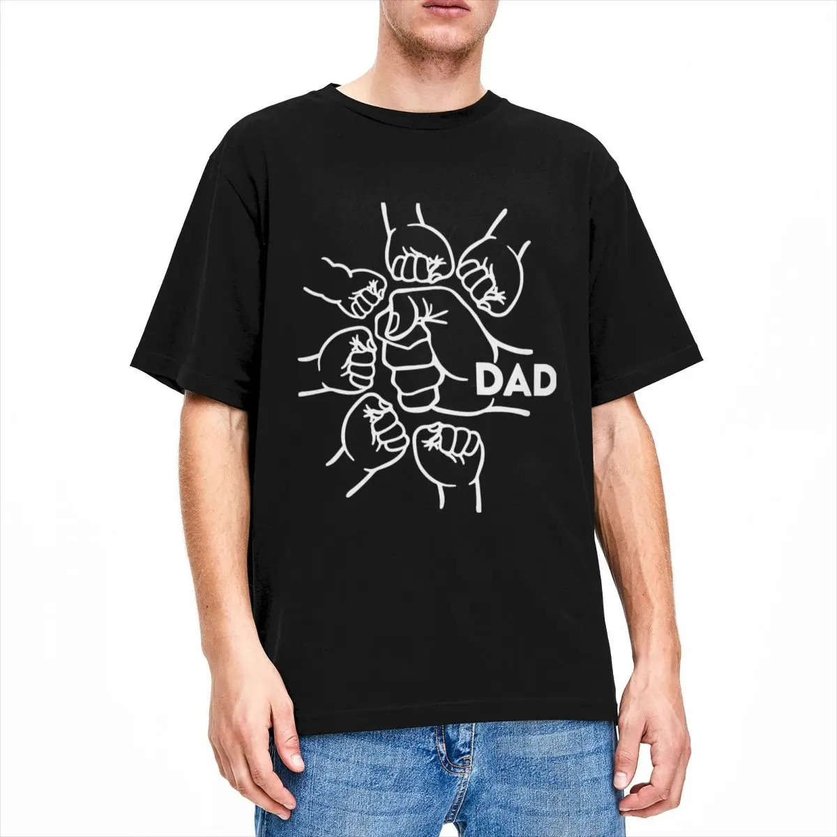 

Daddy Child Fist Bump Shirt Merch Men Women 100% Cotton Vintage Round Collar Hand Drawn Unique Shirt Short Sleeve Tops Plus Size