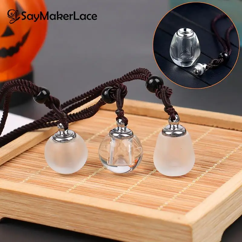 1PCS Hollow Bottle Necklace For Men Women Cremation Ashes Vial Perfume Holder Urn Pendant Keepsake Memorial With Lanyard Jewelry