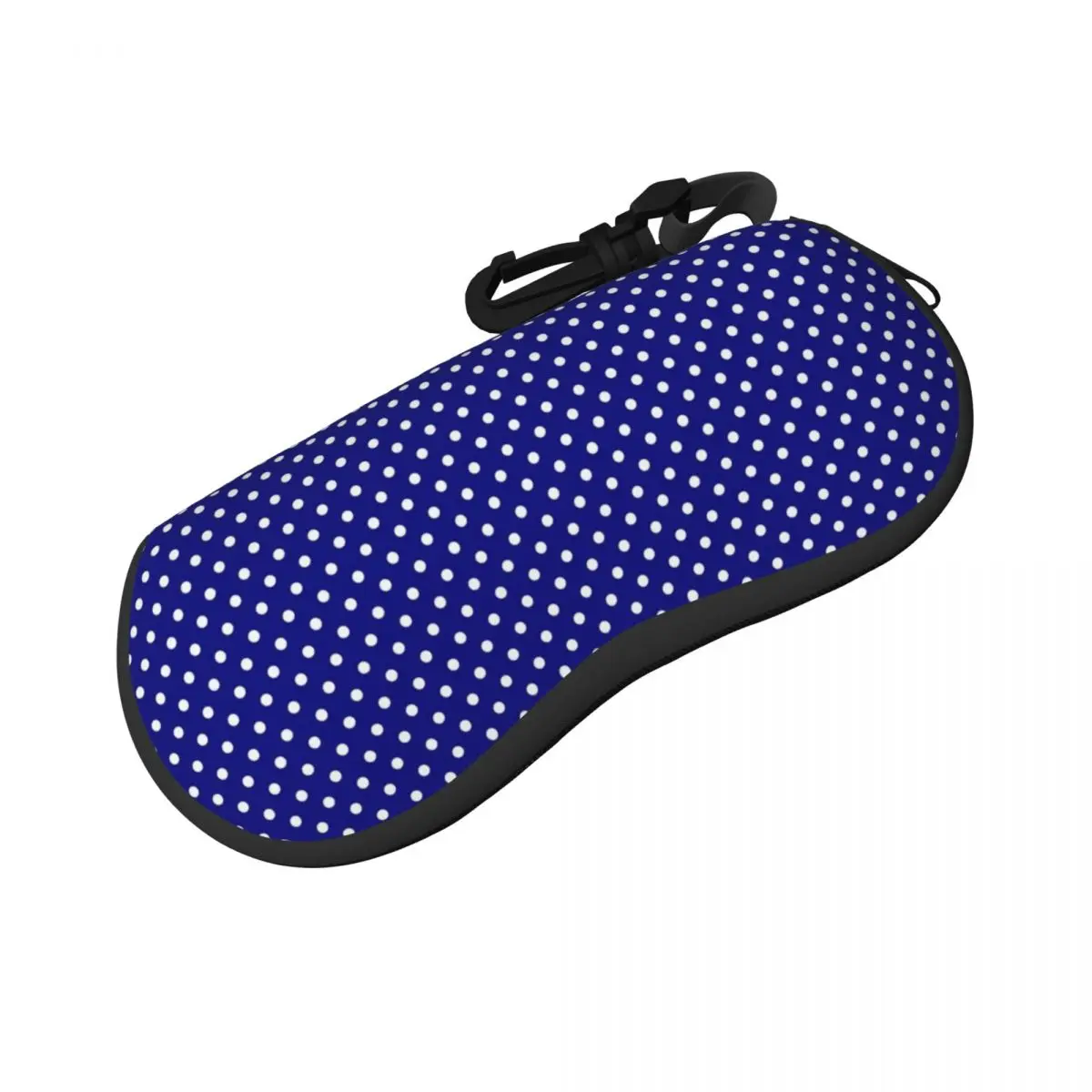 

Polka Dots Print Glasses Case Cover White And Blue Convenient Sunglasses Pouch Classic Eyewear Bag Zipper Eyeglass Cases Cover