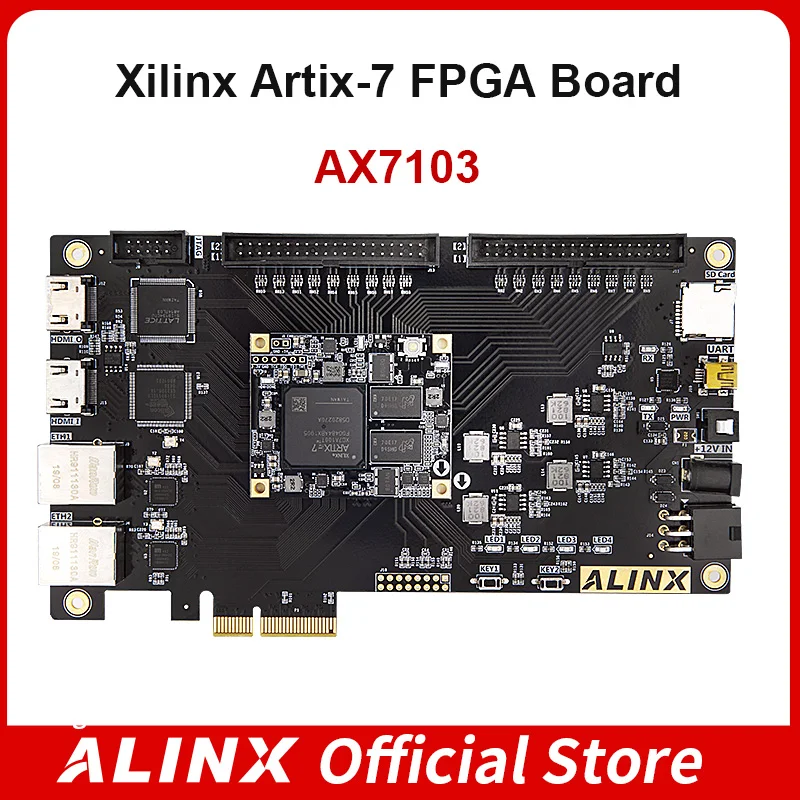 

ALINX AX7103 Xilinx Artix-7 FPGA Development Board PCIE XC7A100T Pcie 2.0 HDMI Gigabit Ethernet JTAG Data Transmission