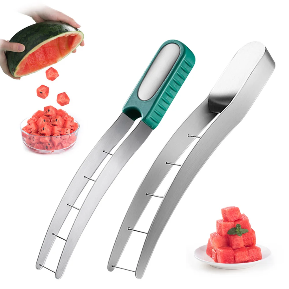 

Watermelon Cutter Slicer Cut Watermelon Into Cubes Knife Melon Baller for Kitchen Gadgets Useful Cool Fruit Vegetable Tools