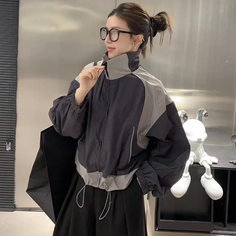 

Hoodies Harajuku Windbreaker Oversized Cropped Zipper Women Vintage Korean Streetwear Zip Up Jackets Kpop Sweatshirt Clothes