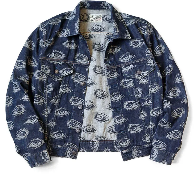 24AW KAPITAL Kapital японская повседневная джинсовая куртка с вышивкой глаз в стиле ретро