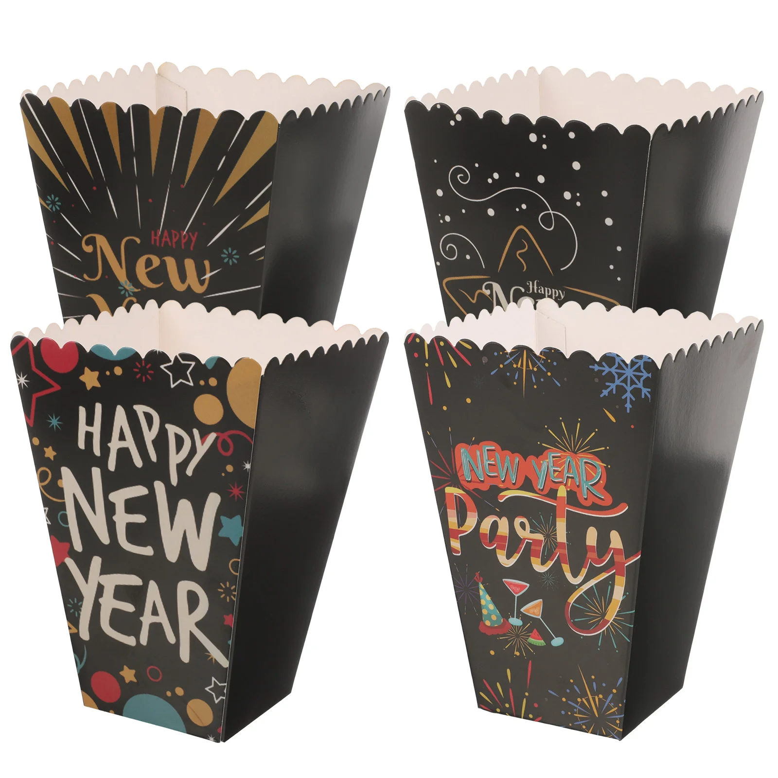 

4 Pcs Popcorn Buckets Movie Night Supplies French Fries Bowl Paper Snack Party Container