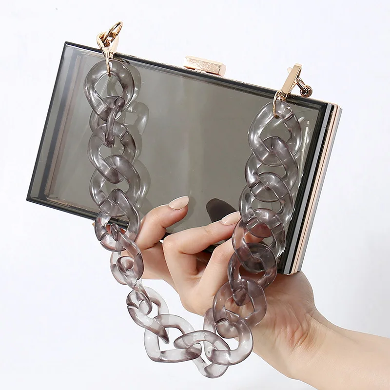 

2023 Autumn New Fashion Acrylic Women Shoulder Bag Chain Transparent Crossbody Bag High End Banquet Bag for Women
