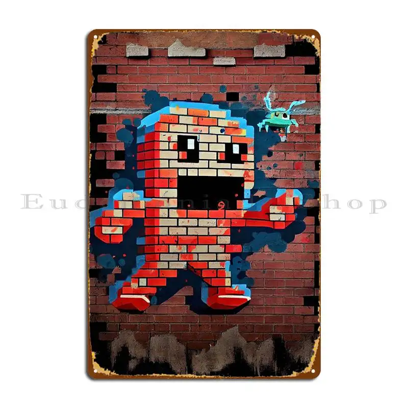 

Cute Space Invader Metal Sign Rusty Wall Decor Wall Cave Character Club Tin Sign Poster