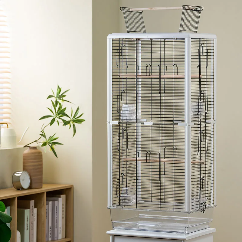 

White Budgie Bird Cage Parrot Canary Quail Protector Breeding Box Balcony Bird Cage Bunny Nido Para Pajaros Habitat Decor