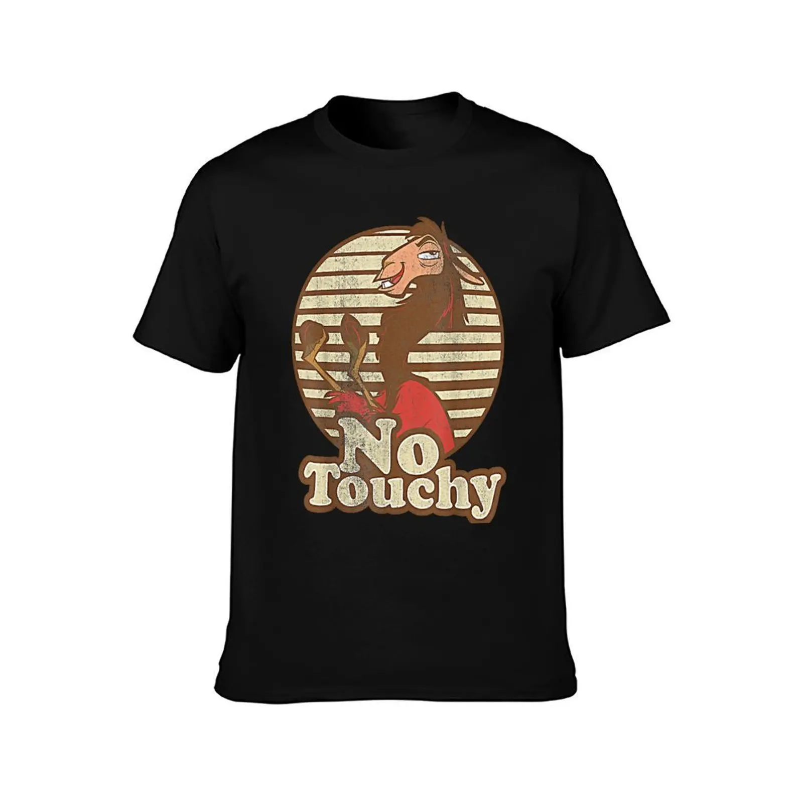 Фото Винтажная футболка Distreesed New Gr.Kuzco Llama No Touchy, базовая однотонная повседневная футболка №2