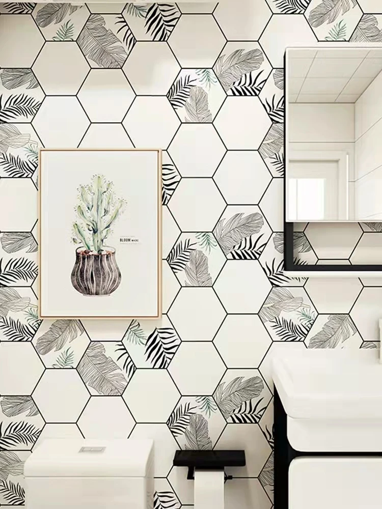 

Sensheng kitchen wall wallpaper self-adhesive bathroom waterproof toilet scrubable heat insulation oil resistant high temperatur