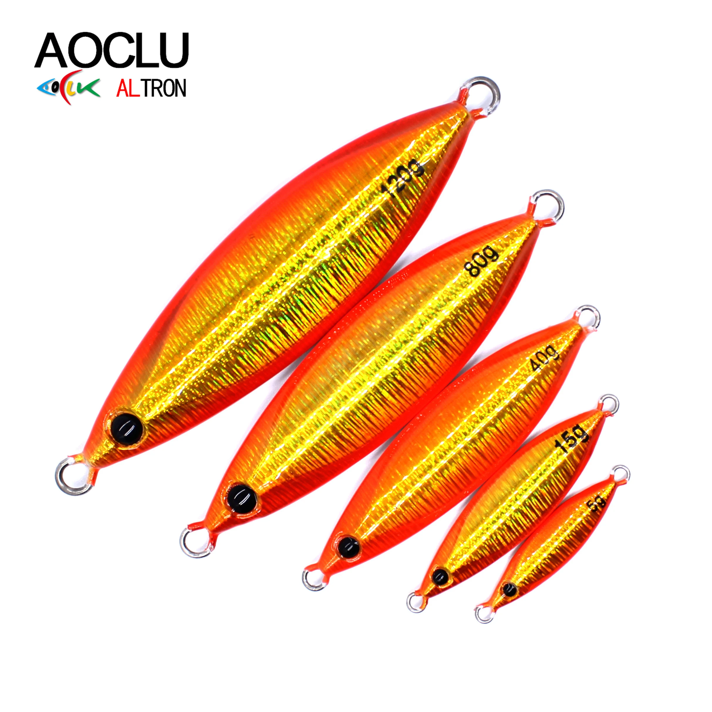 

AOCLU Super Quality 5 Colors 5g 15g 40g 80g 120g Metal Jig Hard Bait Sinking Stick Fishing Lures Fresh Salt Water Origin Jigging