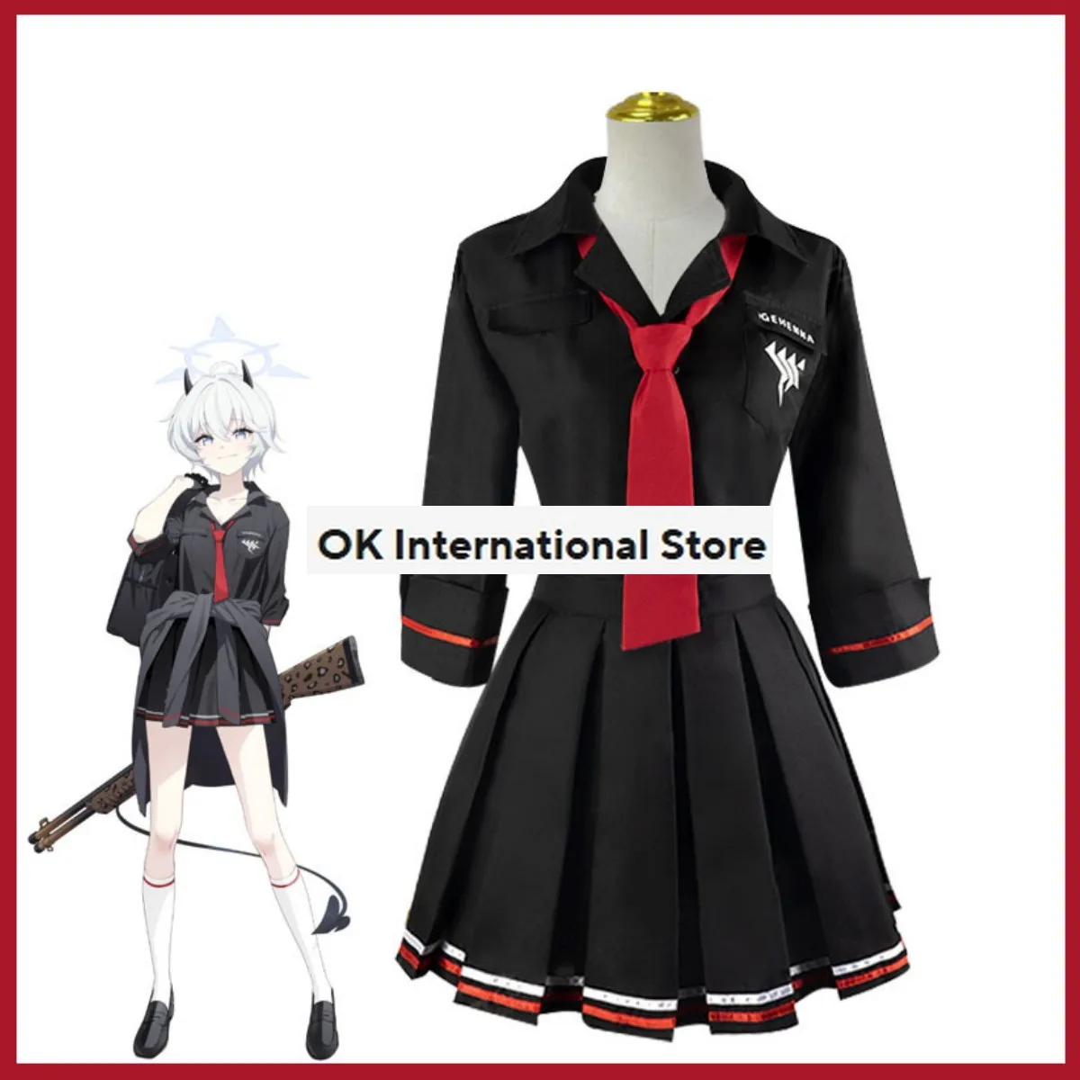 Костюм для косплея Ichiomi Erika из аниме игры Синий архив японская черная школьная