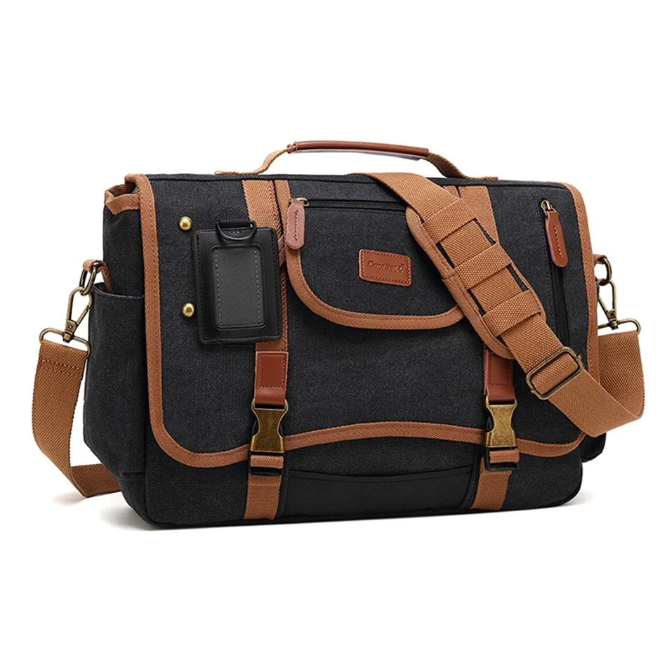 Retro Large Capacity Men's Messenger Bag Fashion 15.6 Inch Laptop Bag For Boy High Quality 17.3