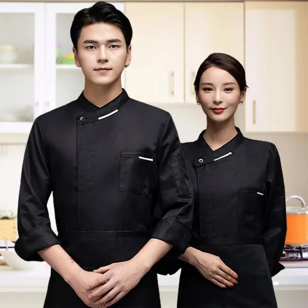 

Chef Jacket Men Loog Sleeve Kitchen Cook Shirts Unisex Restaurant Bakery Waiter Uniform wholesale & dropshipping