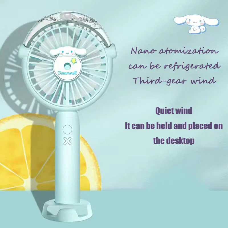 

Hellokitty Kuromi Sanrio Kawaii Anime Handheld Spray Fan Cute Cartoon Cinnamoroll Portable Usb Mini Fan Lovely Toys for Girls
