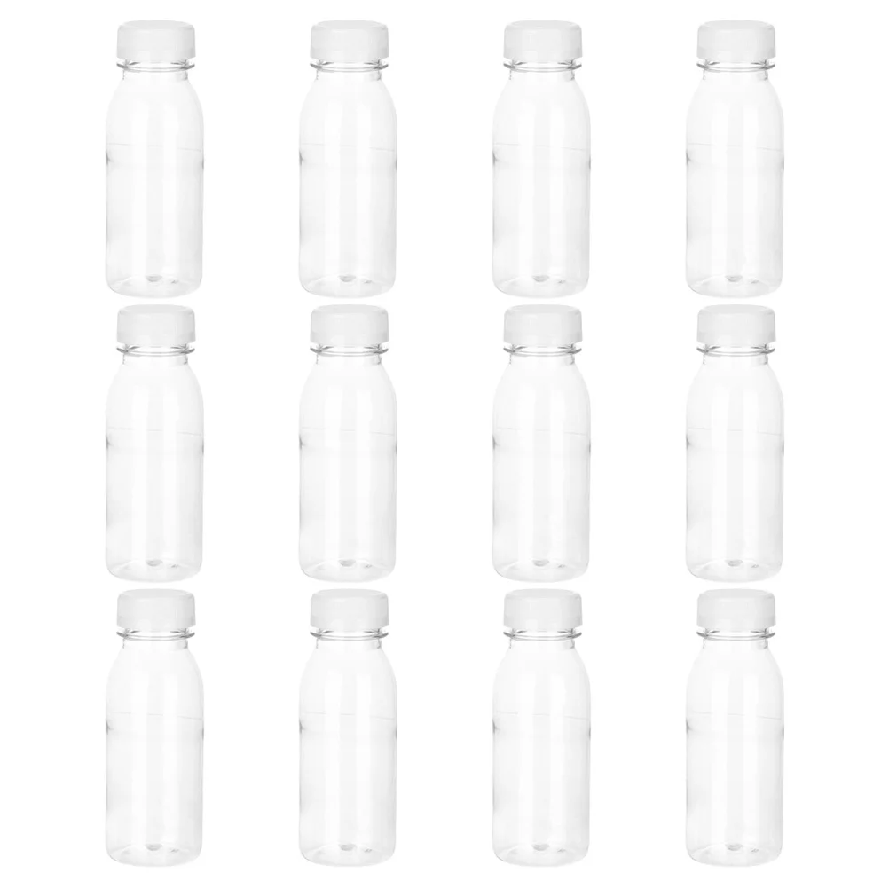 

Bottles Bottle Plastic Juice Water Milk Clear Drink Empty Mini Caps Beverage Lids Smoothie Containers Drinking Reusable Juicing