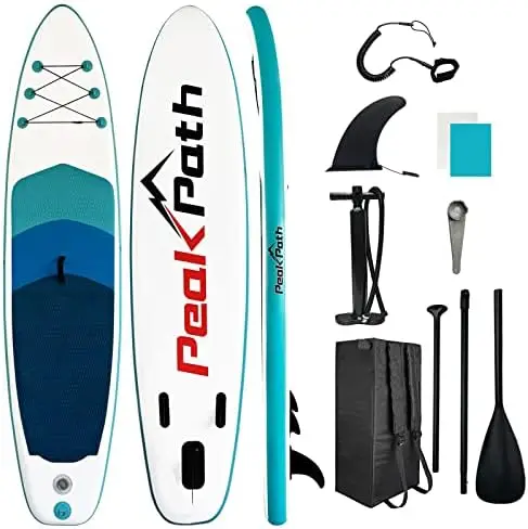 

Stand Up Paddle Board (6\u2019\u2019 Thick) with Premium SUP Accessories&Bag,Bottom Fin for Paddling,Surf Control,Non-Slip D Bea