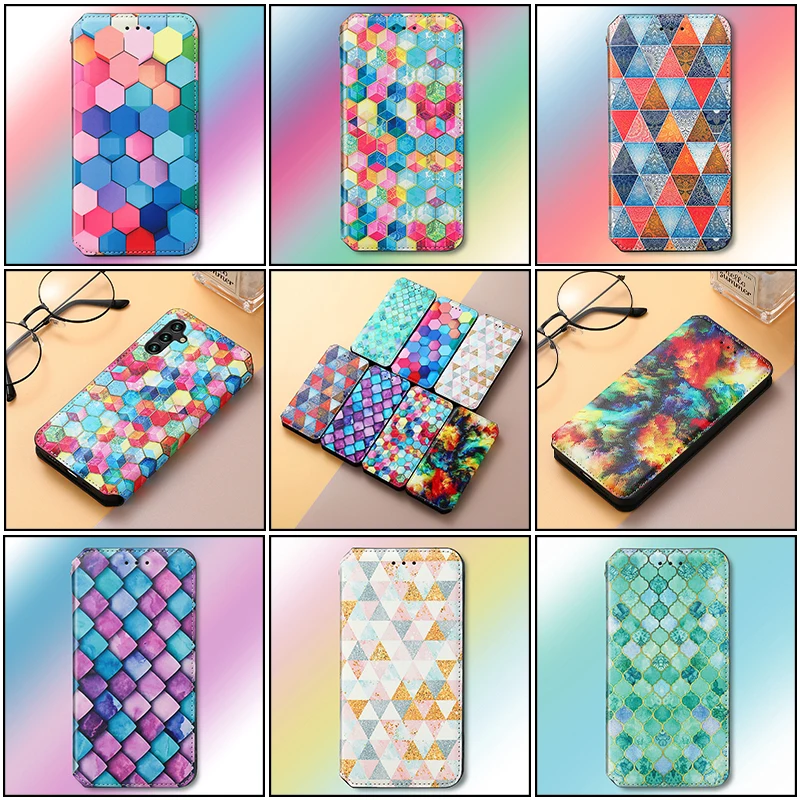 

New Bright Pattern Case for Samsung Galaxy A82 A750 A73 A72 A71 A70 A53 A52 A51 A50 A30 S A42 A41 A40 Fashion Filp Leather Cover