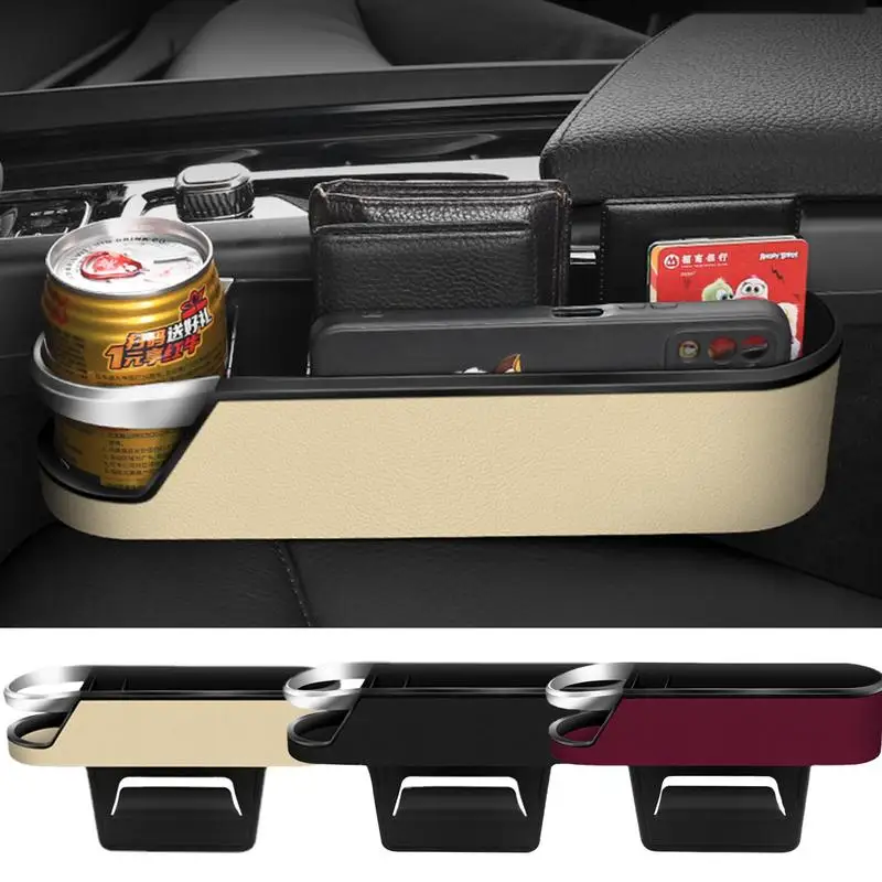 

Car Seat Crevice Storage Phones Coins Key Holder Box Auto Seat Gap Organizer Auto Console Side Pocket Interior Accessories