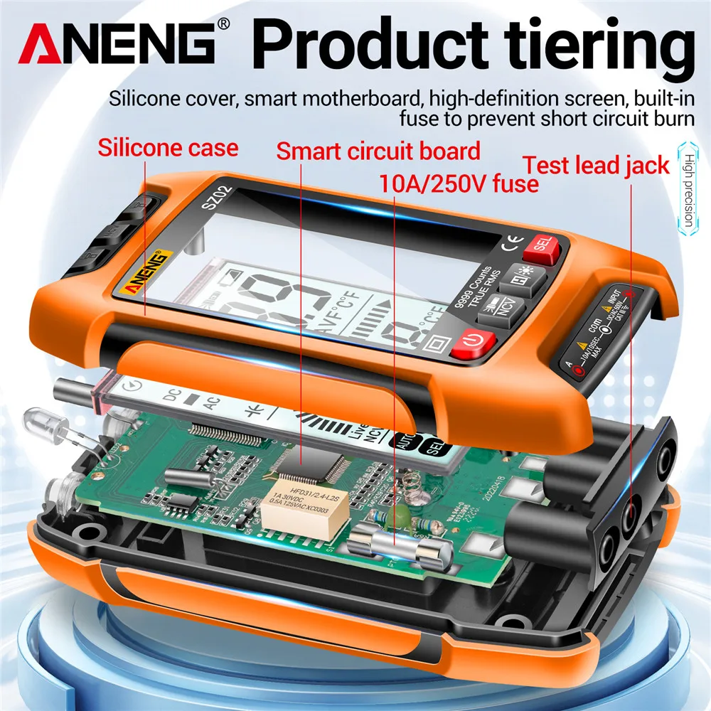 ANENG SZ02 умный автоматический цифровой мультиметр тестеры транзисторов 6000