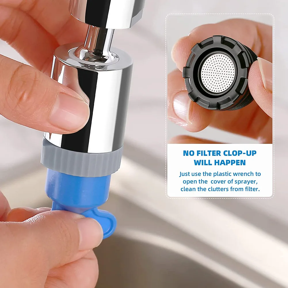 

720° Rotate 3-Function Faucet Extender Sprayer Head Kitchen Robot Arm Extension Faucets Mixer Aerator Bubbler Water Tap Nozzle