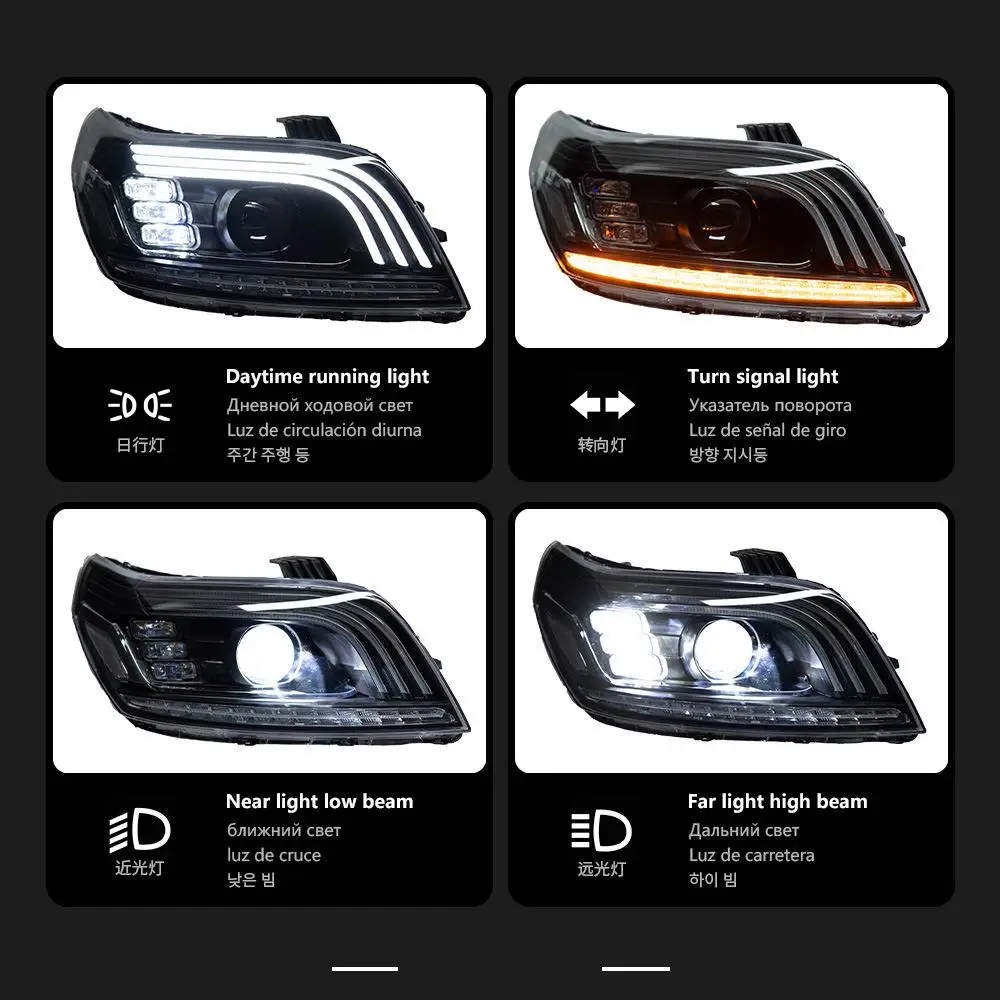 Фото Для Chevrolet LeFeng 2006-2010 годов выпуска, 12В 30Вт светодиодная фара в сборе, модернизированный трехглазый дизайн. №3