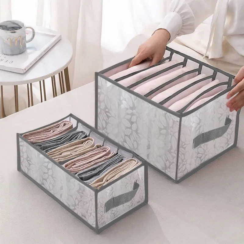 Органайзер для брюк с цветочным рисунком гардероба одежды футболок нижнего