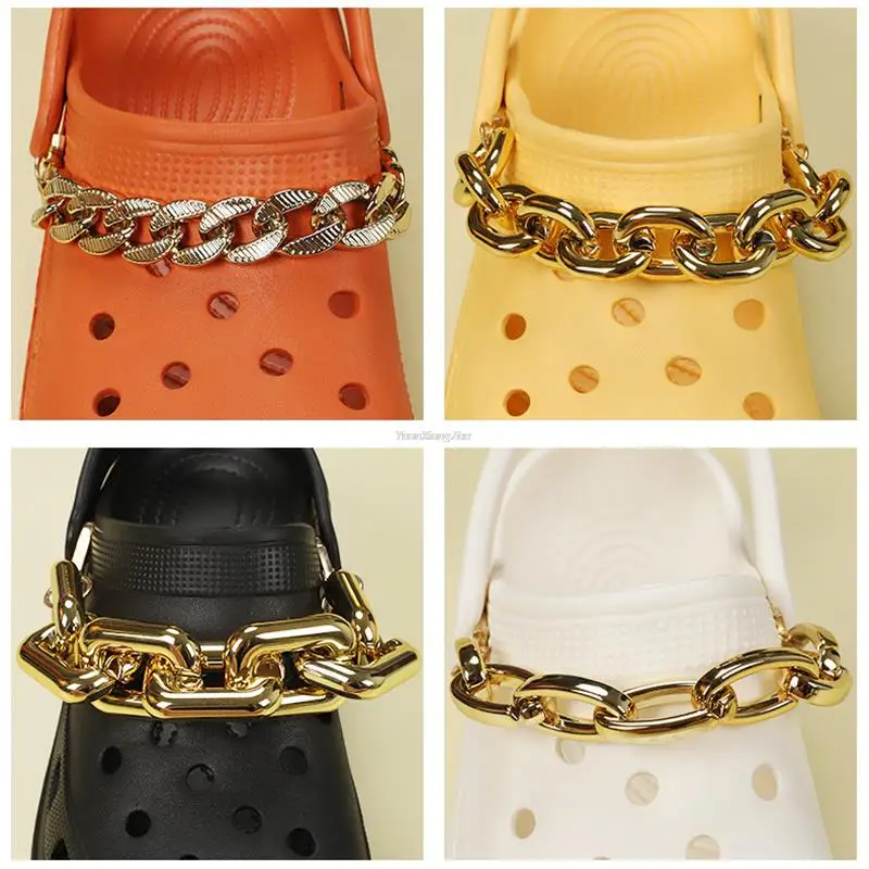 

2023 Gold Croc Chains Women Designer Shoes Charms Thanos Croc Charms Shoe Decoration DIY Detachable Sneakers Shoes Accessories