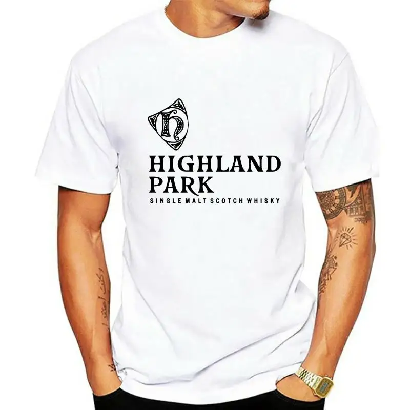

Highland Park Single Malt Whisky Drings T-Shirt Men Shirt Grey White Loose Plus Size Tee Shirt