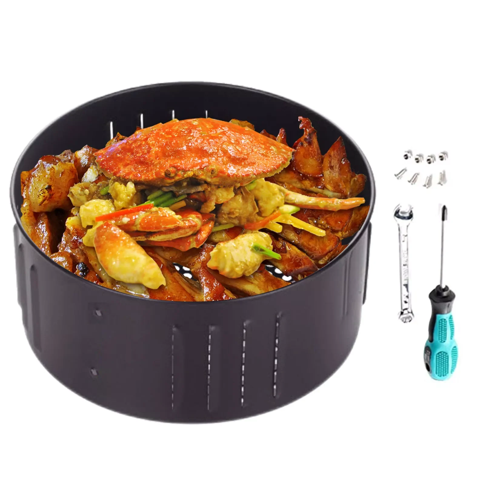 

Replacement Air Fryer Basket Reusable Air Fryer Replacement Basket Heat Resistant Reusable Kitchen Baking Cooking Oven