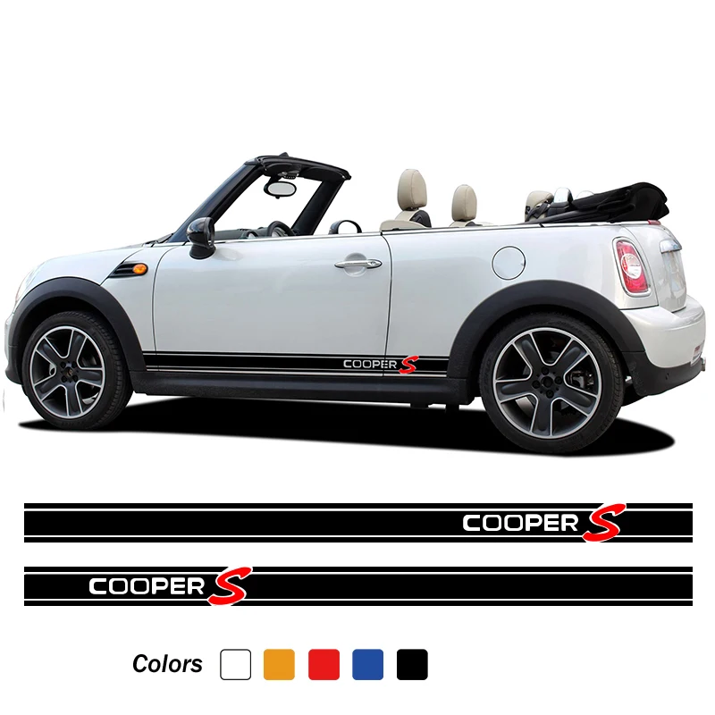 

1 Pai Door Side Stripes Line Graphics Sticker And Decal For MINI Cooper S JCW R50 R52 R53 R56 R57 F55 F56 F57 R58 R59 F54