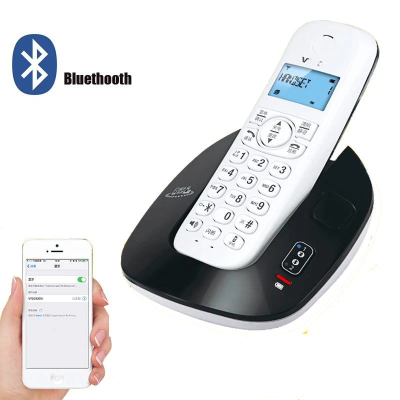 

2.4GHz DECT6.0 Bluethooth Cordless Phone Home office Bluetooth Wireless Landline Telephone With One Two Handsets