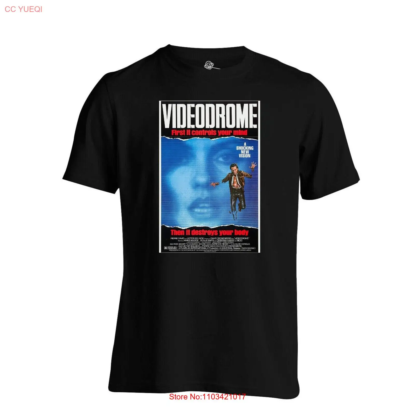 Видеодром 1983 Футболка классический фильм плакат печать