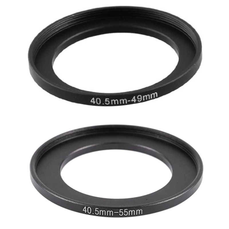 

2Pcs Replacement Camera Metal Filter Step Up Ring Adapter - 40.5Mm-55Mm & 40.5Mm-49Mm