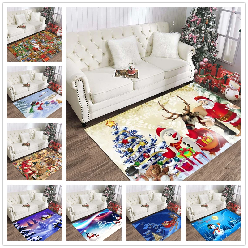 

Merry Christmas Party Carpets for Living Room Bedroom Area Rug Kids Room Decor Carpet Home Hallway Rugs Child Bedside Floor Mats