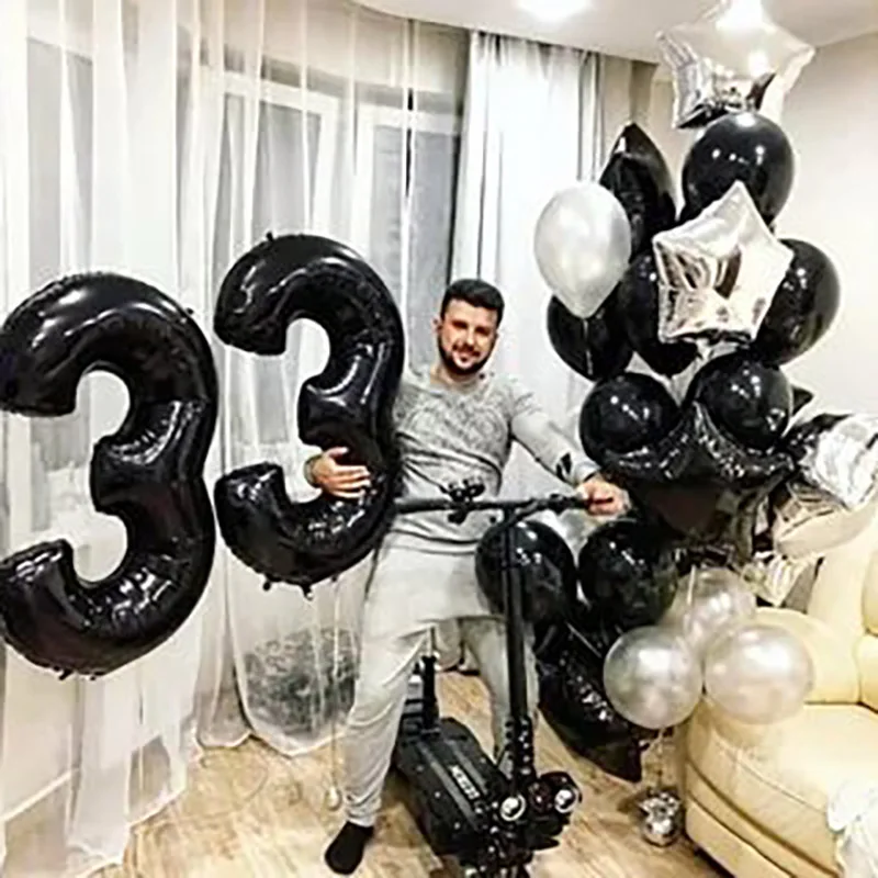 2 шт 40 дюймов черный агат воздушный шар баннер 18 25 30 70 День рождения украшение для