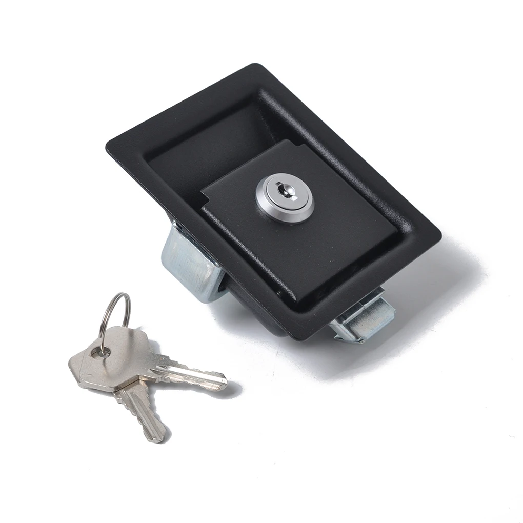 

2PCS Black Paddle Entry Door Latch 84 x 68mm& w/ Keys Replacement for Tool Box Lock Trailer Caravan Truck RV