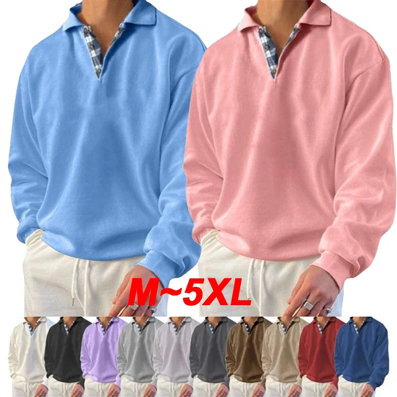 Модная мужская рубашка с отложным воротником