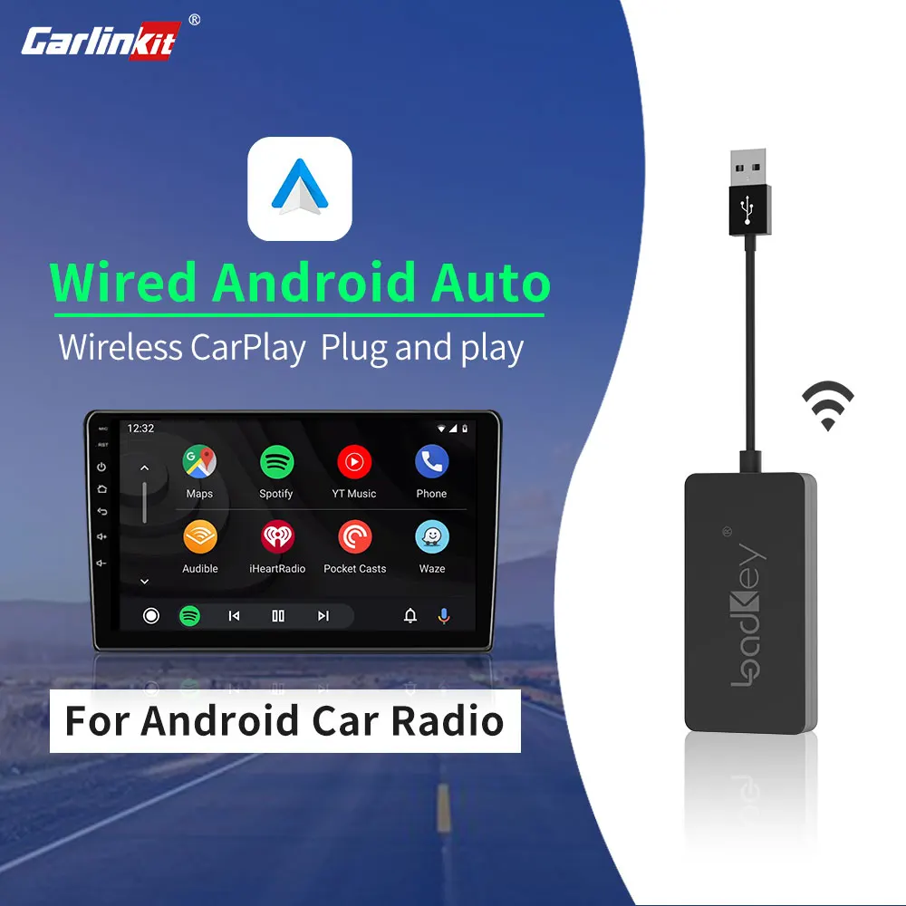 Фото Carlinkit Wireless CarPlay и Android Auto Dongle для Android Автомобильный навигационный плеер USB-адаптер Зеркальный экран Spotify Waze CCPM/A №1