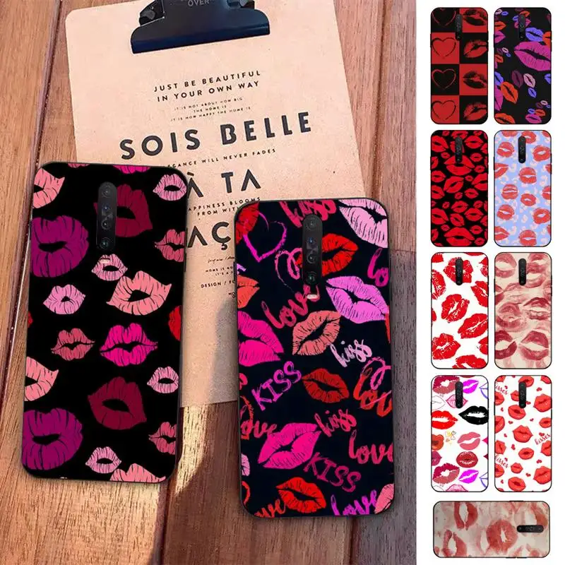 

Red Kisses Lips Phone Case for Redmi 5 6 7 8 9 A 5plus K20 4X S2 GO 6 K30 pro