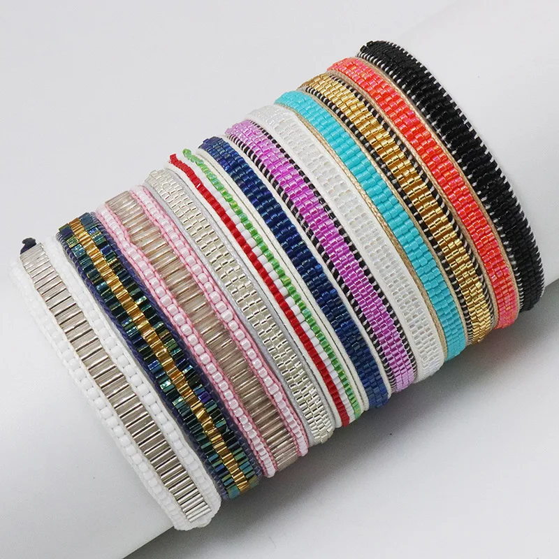 Женский браслет однотонный оригинальный Регулируемый ручной вязки в богемном