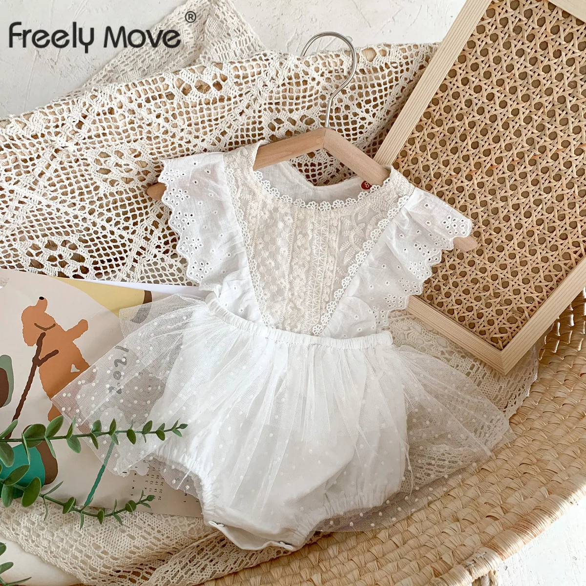 

Freely Move Fashion Baby Girls Romper Cotton Sleeveless Ruffles Baby Rompers Infant Playsuit Jumpsuits Cute Newborn Clothes