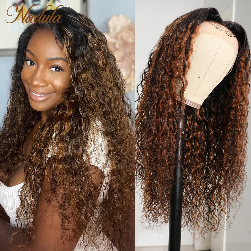 

Волосы Nadula 13x4, парик с водяными волнами, медовый светлый парик на сетке спереди, человеческие волосы # FB30, парик с Омбре на сетке спереди для женщин, бразильские волосы