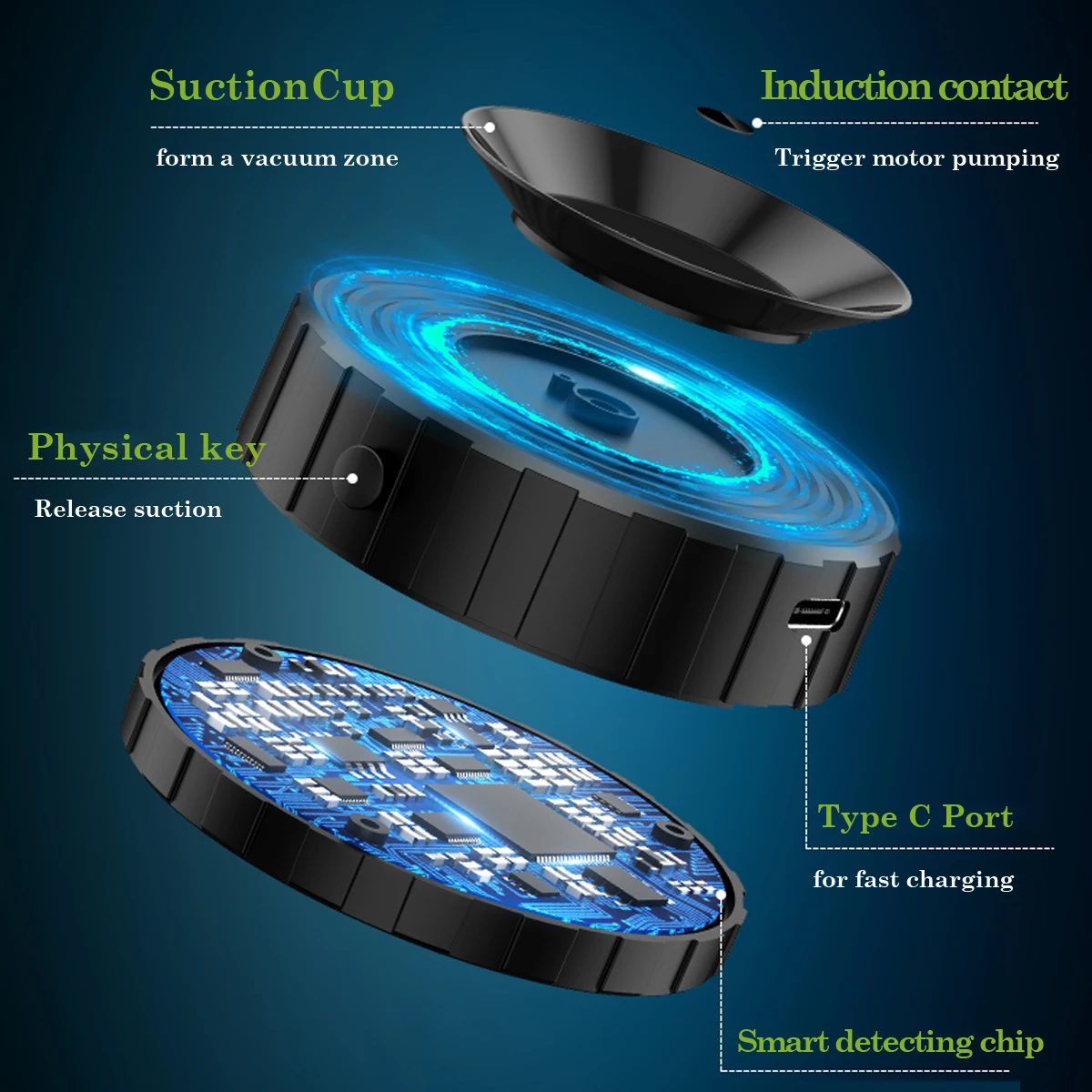 Электрическая присоска магнитный автомобильный держатель для телефона 2